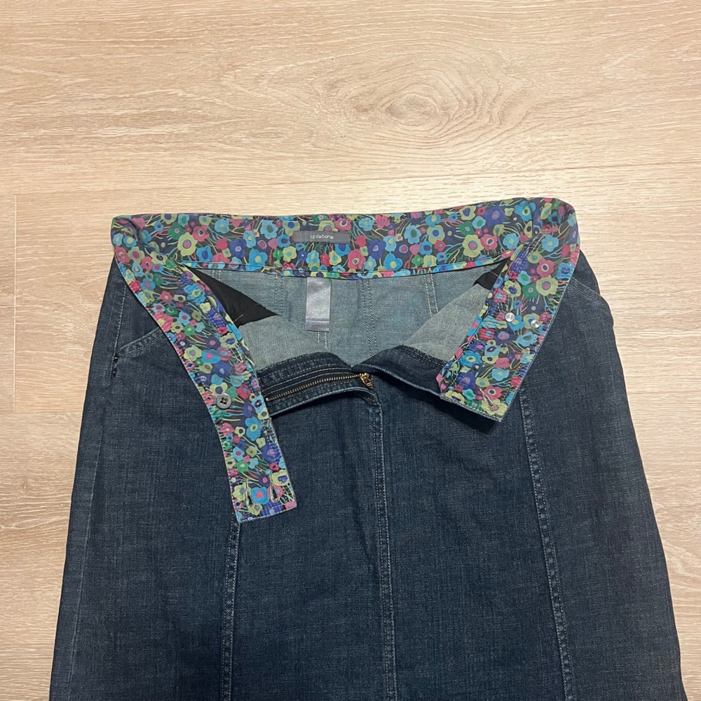 Vintage Liz Claiborne Denim Maxi Skirt Size 12 Prairie Western Cottagecore Boho - Picture 11 of 13